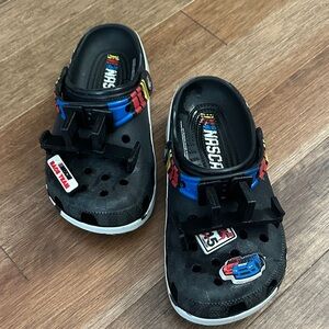 NASCAR Kids Black and Blue Racing Crocs
